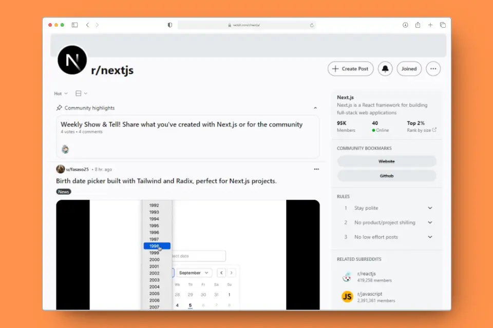 nextjs subreddit